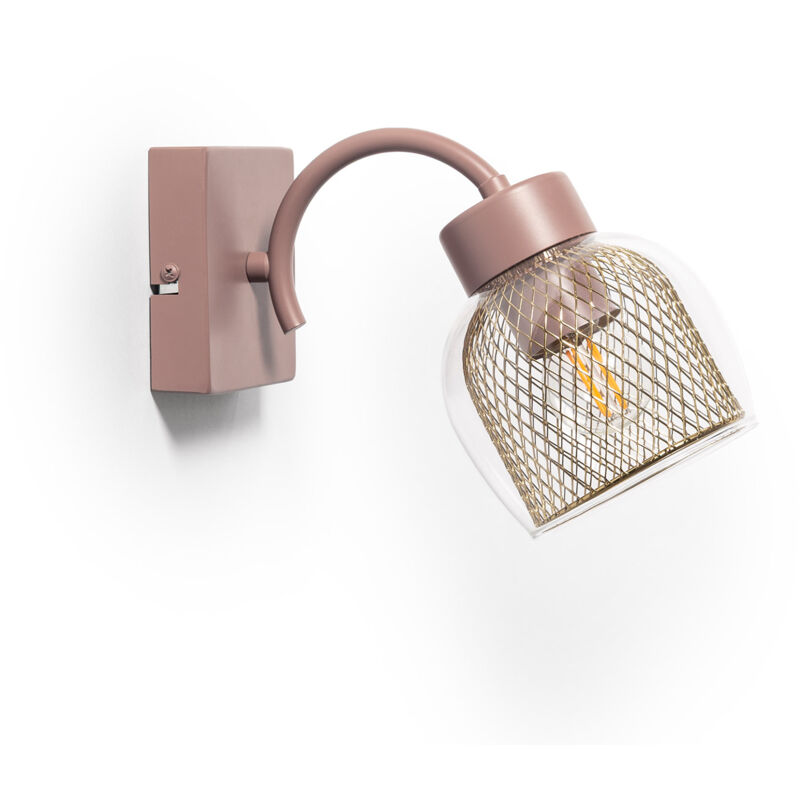 Ledkia - Lampe Murale Métal et Verre Aziel Rose maquillage