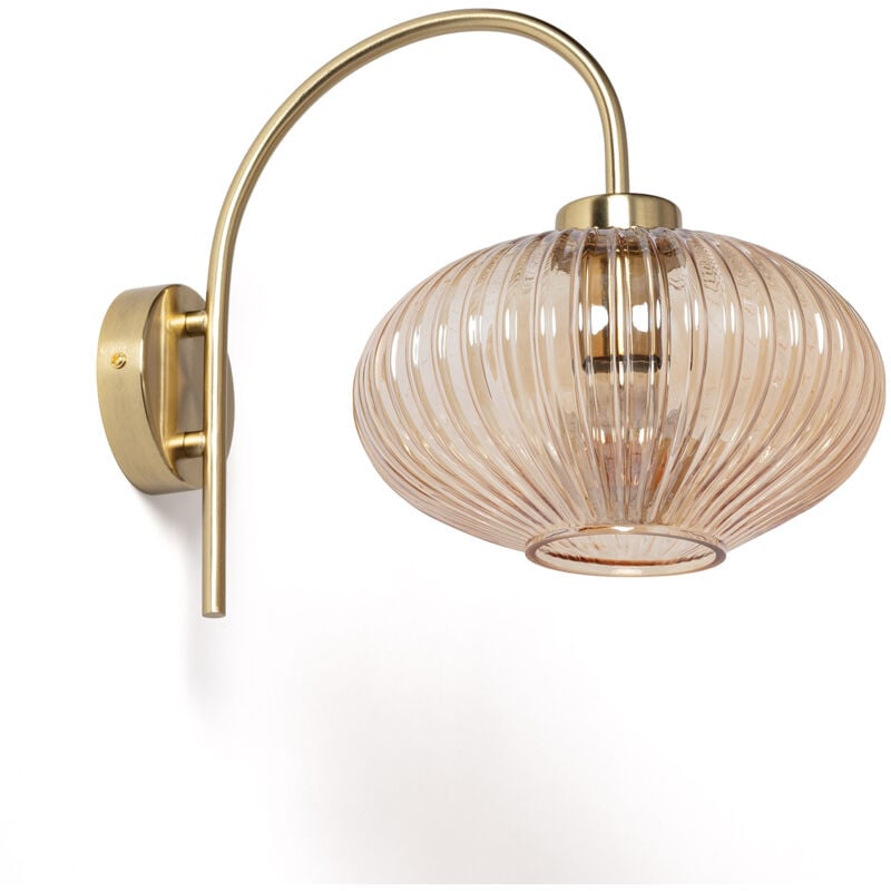 Lampe Murale Métal et Verre Basile Ambre