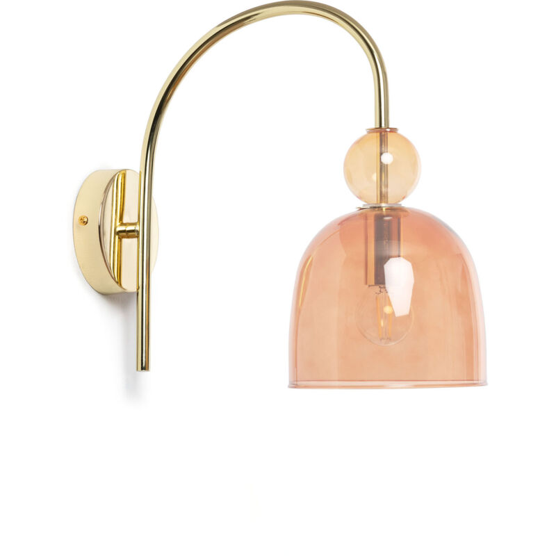 Ledkia – Lampe murale applique de salle de bain en métal et verre – Couleur rouge – Compatible ampoule E14 – Design vintage élégant Ledkia – Lampe murale applique de salle de bain en métal et verre – Couleur rouge – Compatible ampoule E14 – Design vintage élégant