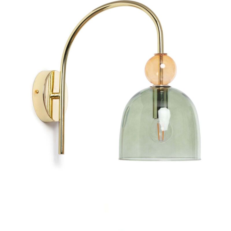 Ledkia – Applique de salle de bain en métal et verre – Couleur verte – Compatible ampoule E14 – Design vintage pour espaces variés Ledkia – Applique de salle de bain en métal et verre – Couleur verte – Compatible ampoule E14 – Design vintage pour espaces variés
