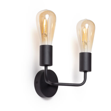 Lampe Murale Métal Jayso 2 Spots Noir