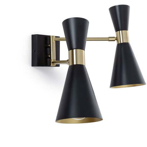 Applique Murale Hofstein – Style Vintage Industriel – Métal Noir – Lampe D'intérieur