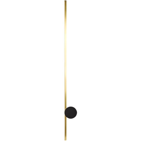 Lampe Murale Moderne LED Abat-Jour en Aluminium Base en Fer Noire Éclairage Salon Bureau Chambre Dorée Ingenio