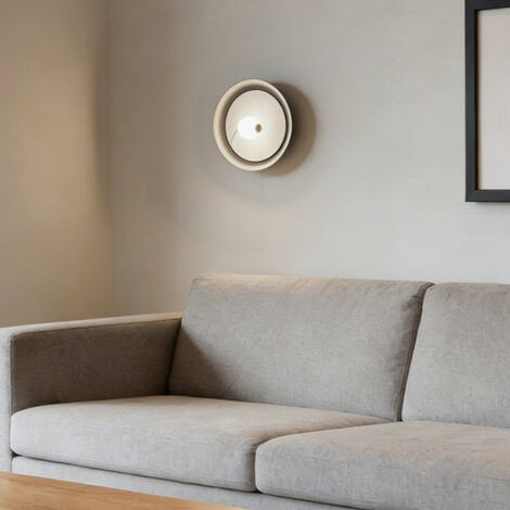 Lampe Murale Moderne Réglable et Magnétique - Forme Ronde 35cm, Ampoule G9 - Éclairage Salon/Chambre/Couloir (lumière tricolore)