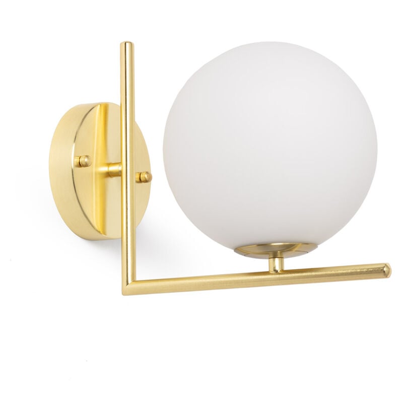 Ledkia - Lampe Murale Métal et Verre Moonlight Design Doré