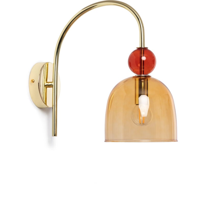 Lampe Murale Métal et Verre Baudelaire Ambre