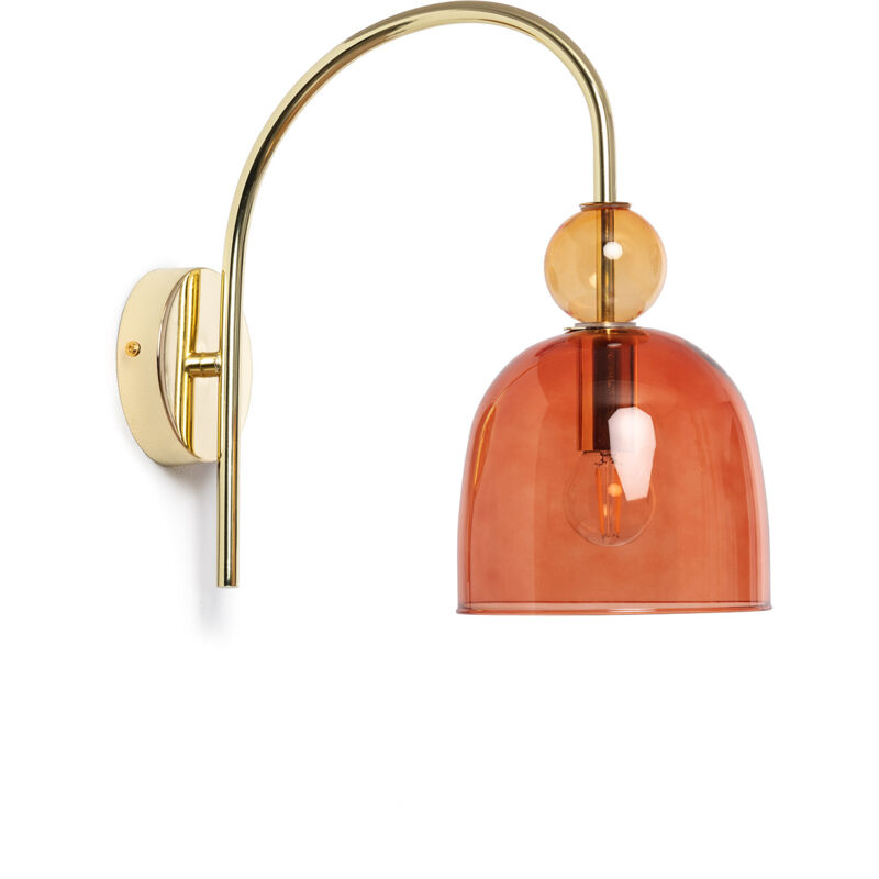 Lampe Murale Métal et Verre Baudelaire Rouge