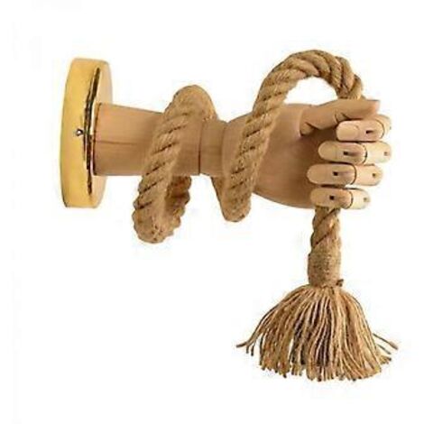 Lampe murale rétro industrielle en corde de bois, lampe de chevet avec cordon d'alimentation et interrupteur.