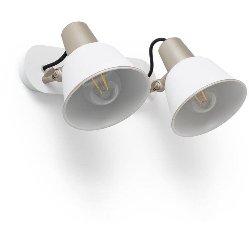 Efectoled - Lampe Murale Salle de Bain Métal 2 Spots Birzay Blanc