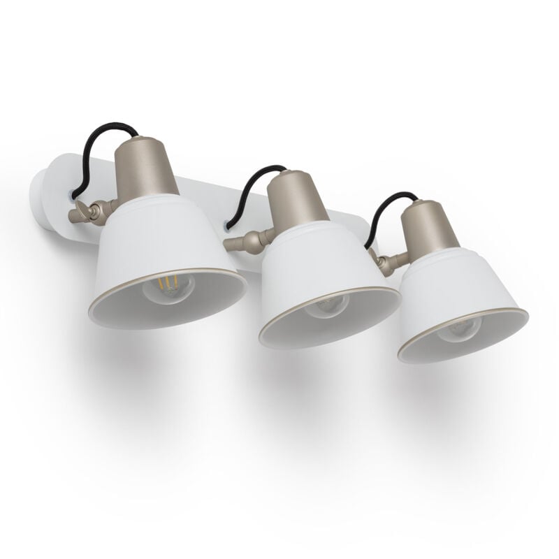 Efectoled - Lampe Murale Salle de Bain Métal 3 Spots Birzay Blanc