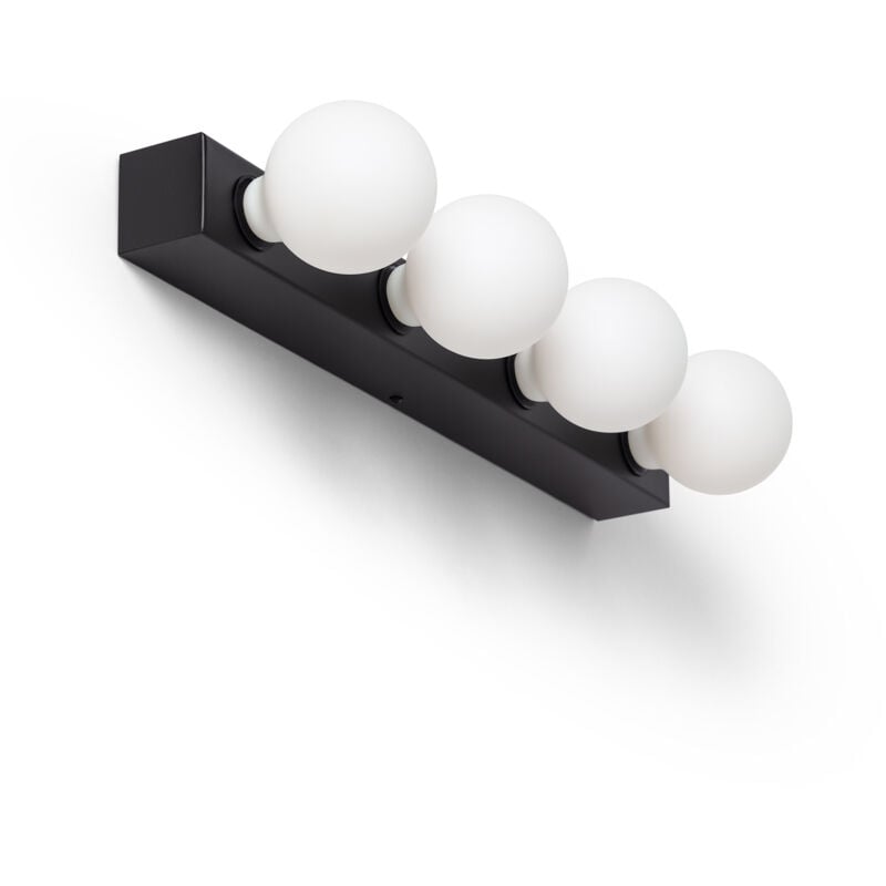 Ledkia - Lampe Murale Salle de Bain Métal 4 Spots Aizkra Noir