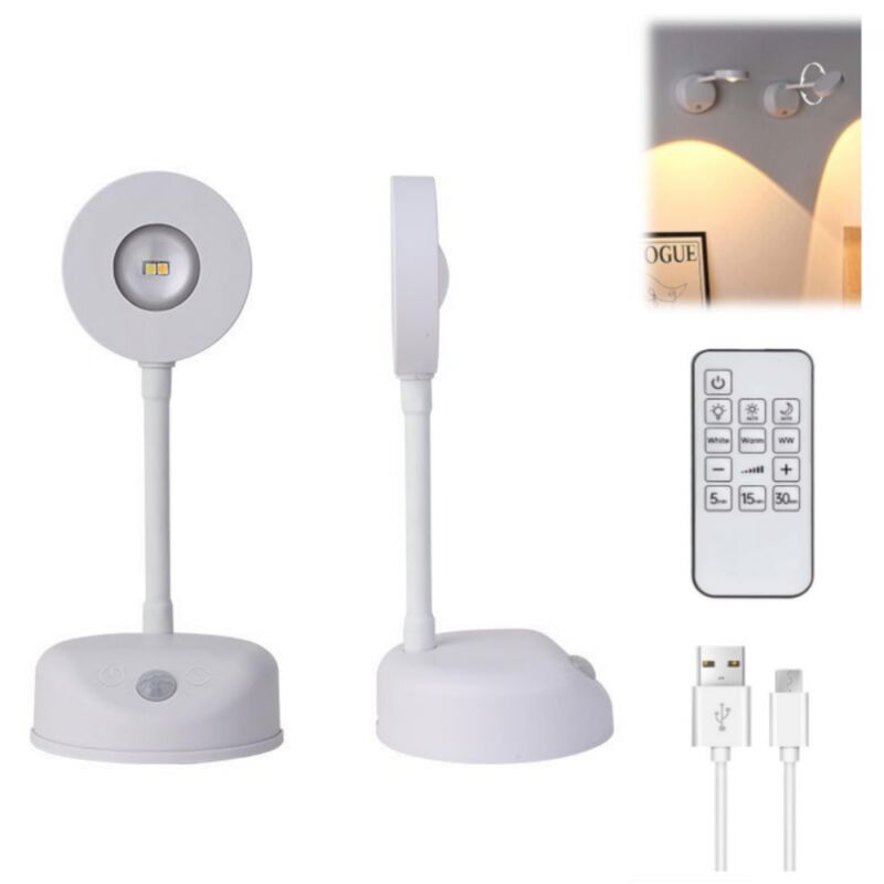 Lampe Murale Sans Fil avec Télécommande, Applique Murale Sans Fil avec 3 Modes d'Éclairage, Eclairage Tableau Rechargeable USB, Lampe Tableau LED