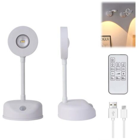 Lampe Murale Sans Fil avec Télécommande, Applique Murale Sans Fil avec 3 Modes d'Éclairage, Eclairage Tableau Rechargeable USB, Lampe Tableau LED pour Placard, Tableau, Miroir, Armoire