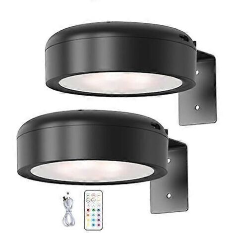Lampe murale sans fil pour tableaux avec télécommande, intensité réglable, fonctionne sur piles, éclairage RGB 13 couleurs ajustable - Noir parfait