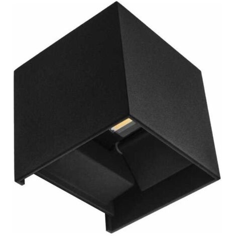 Lampe murale sever ip54 2x3w led 560lm 6000k l.10xw.10xh.10cm noir