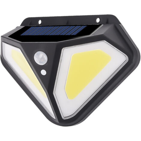 Lampe murale solaire 100 LED avec détecteur de mouvement, 3 modes, pour extérieur et jardin