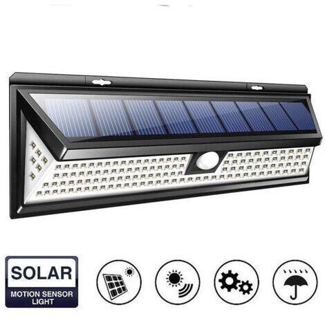 Lampe murale solaire 118 LED 1000 lumens avec détecteur de mouvement IP65 – Étanchéité et installation facile