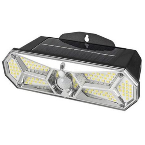 Lampe murale solaire à détecteur de mouvement avec 126 LED, éclairage extérieur solaire de sécurité pour terrasse, jardin, garage ou porte d'entrée.