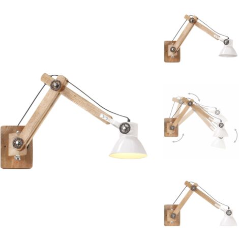 Lampe murale Style industriel Blanc Rond E27 - Applique Murale - Lampadaire - Éclairage Intérieur - Luminaire Industriel - Design Vintage