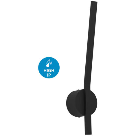 Lampe murale tarparita en acier LED noir 11W 3000K IP55 L: 9cm H: 44cm