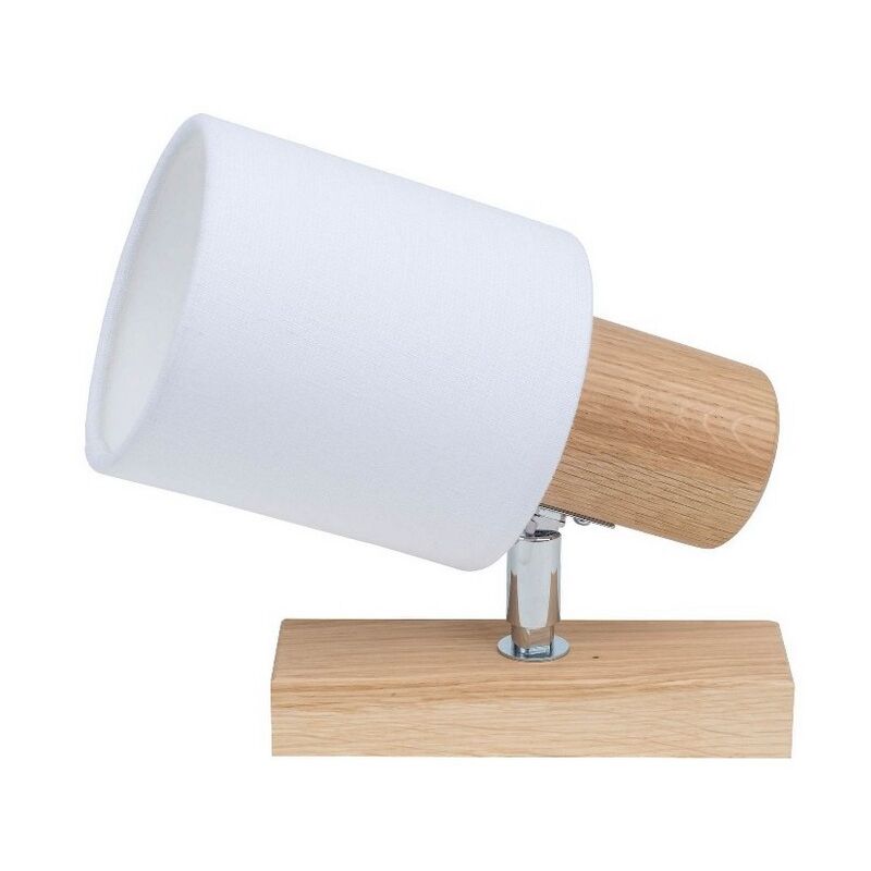 Spot d'Intérieur Treehouse, Bois, Métal, Chêne, Chrome, Blanc, 20x10x22 cm