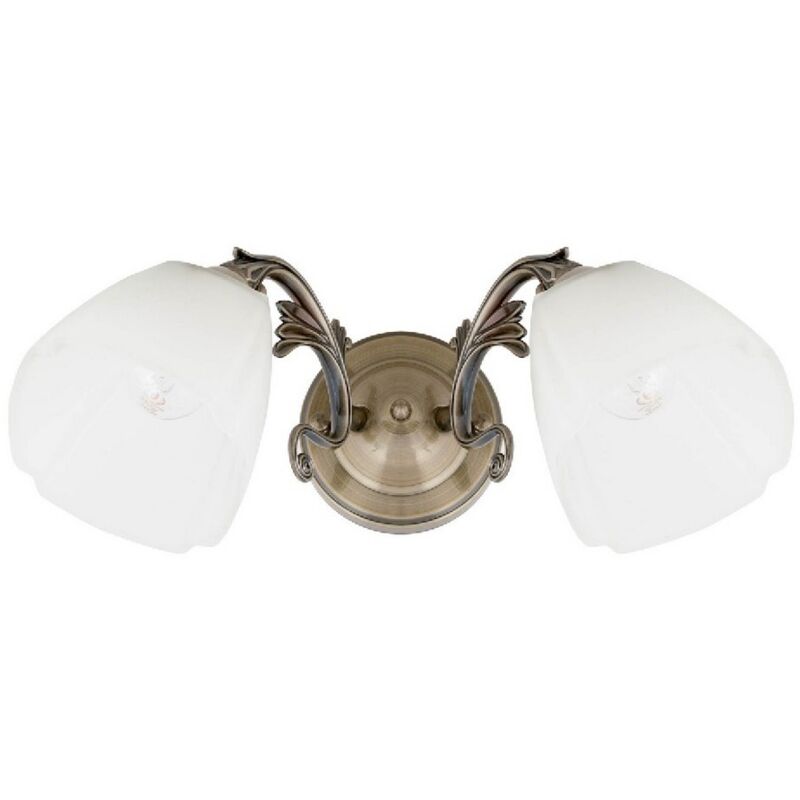 Epikasa - Applique Venosa, Métal, Verre, Laiton, Blanc, 40x17x27 cm