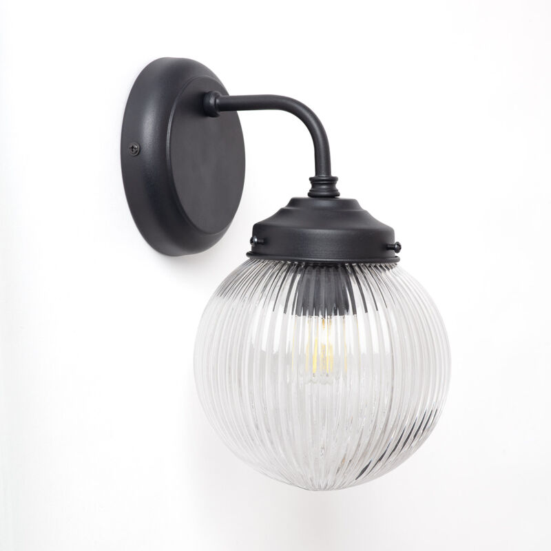 Ledkia - Lampe Murale Extérieure Verre Soma Noir