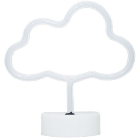 Lampe néon en Forme de Nuage, lumière Blanc Chaud, Lames, Nuages, néon avec Socle USB/Piles