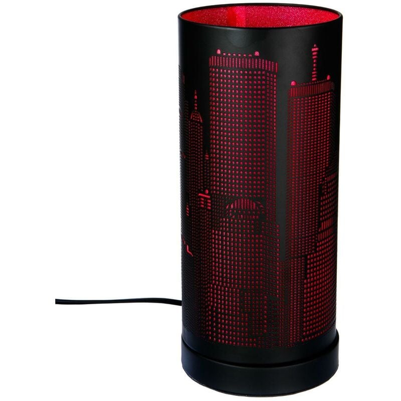 Lampe new york cylindrique Rose / Noir