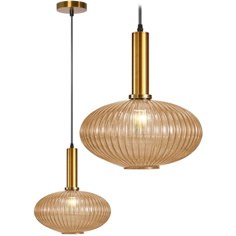 Lampe suspendue APP464-1CP verre orange ronde 1-POINTS de lumière E27 24,5X24,5X28,5CM reglable