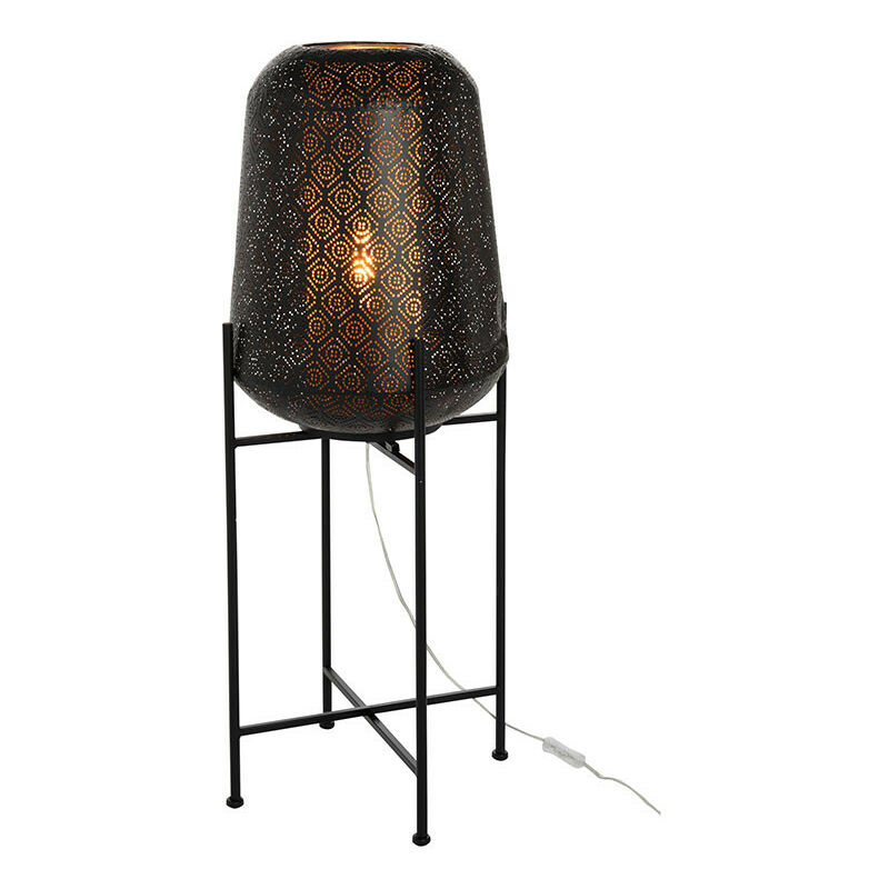 Lampe orientale fine pied métal noir large 95x39x39cm - Noir