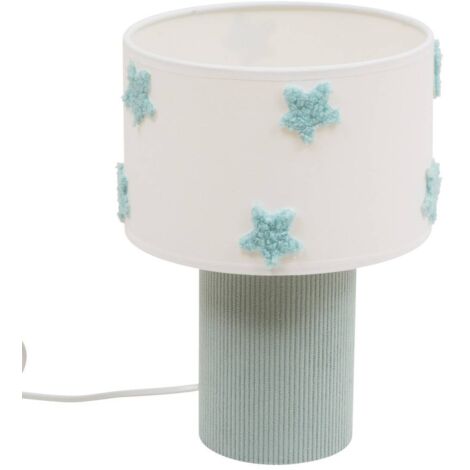 Lampe Orta Secteur Vert et Blanc Etoiles de Mer 18,5x18,5x28 cm - Atmosphera créateur d'intérieur