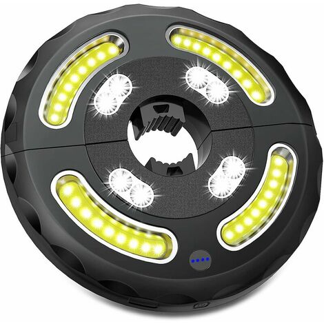 Lampe Parasol 28 LED, Lampe Parasol LED avec 3 Modes de Luminosité Rechargeable, pour Parasol de Plage, Patio, Grand Parasol de Jardin