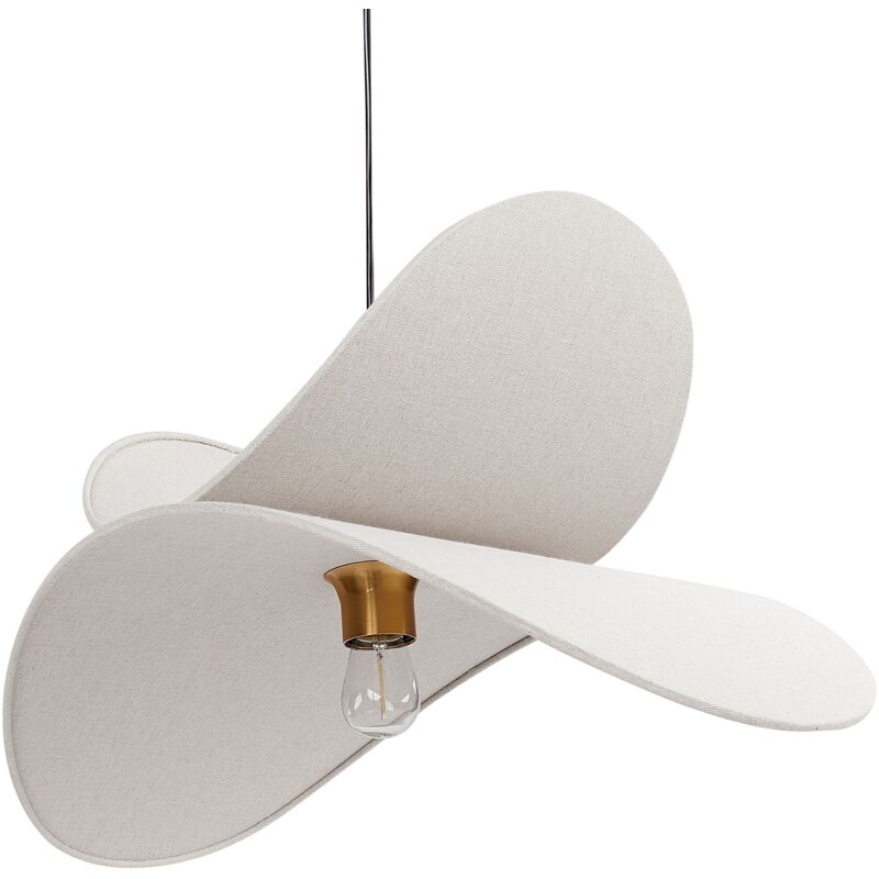 Lampe Pendante Abat-jour Ampoule Ouvert en Tissu Lin Gris Clair Mascota