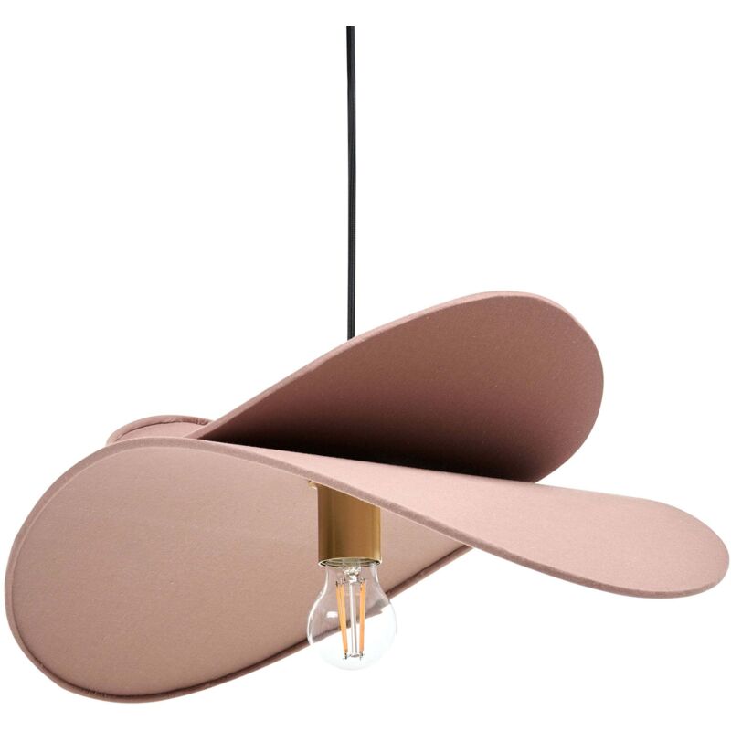 Beliani - Lampe Pendante Abat-jour Ampoule Ouvert en Tissu Lin Marron Mascota