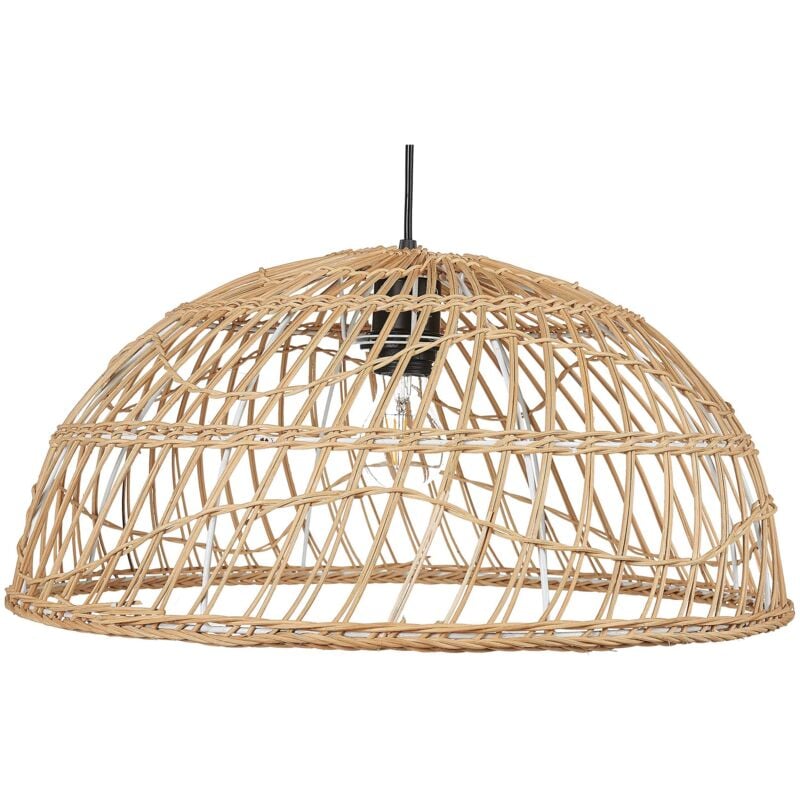 Beliani - Lampe Suspendue Style Boho Abat-Jour Ouvert en Rotin Naturel Beige Ravine