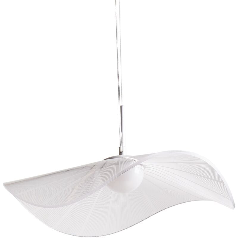 Beliani - Lampe Pendante led Suspendue Abat-jour Ajouré en Métal Blanc Loire