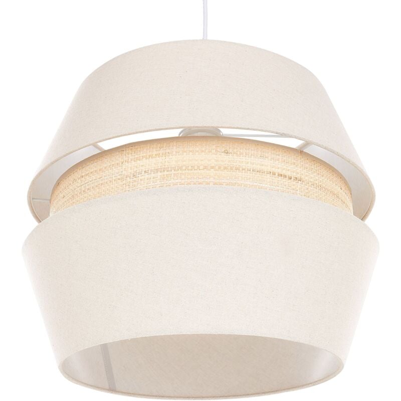 Beliani - Lampe Pendante Moderne Abat-jour Raphia en Tissu Lin Beige Atoyac