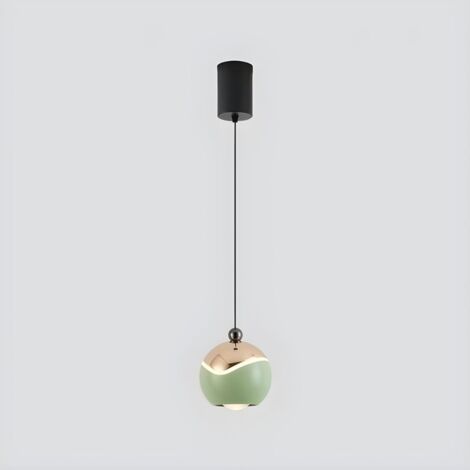 Lampe Pendante Moderne en Verre clair avec Ampoule LED Chaude et Longueur de Suspension Eéglable - Vert