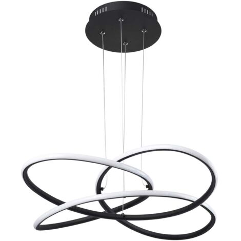 Lampe pendule suspendue à LED pour salle à manger, plafonnier noir courbé
