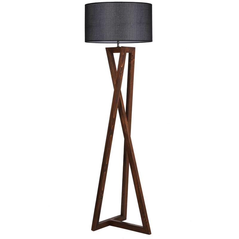 Lampadaire en bois, noir noyer, collection Victoria, 45x45x166, prise e 27 Max 60 w