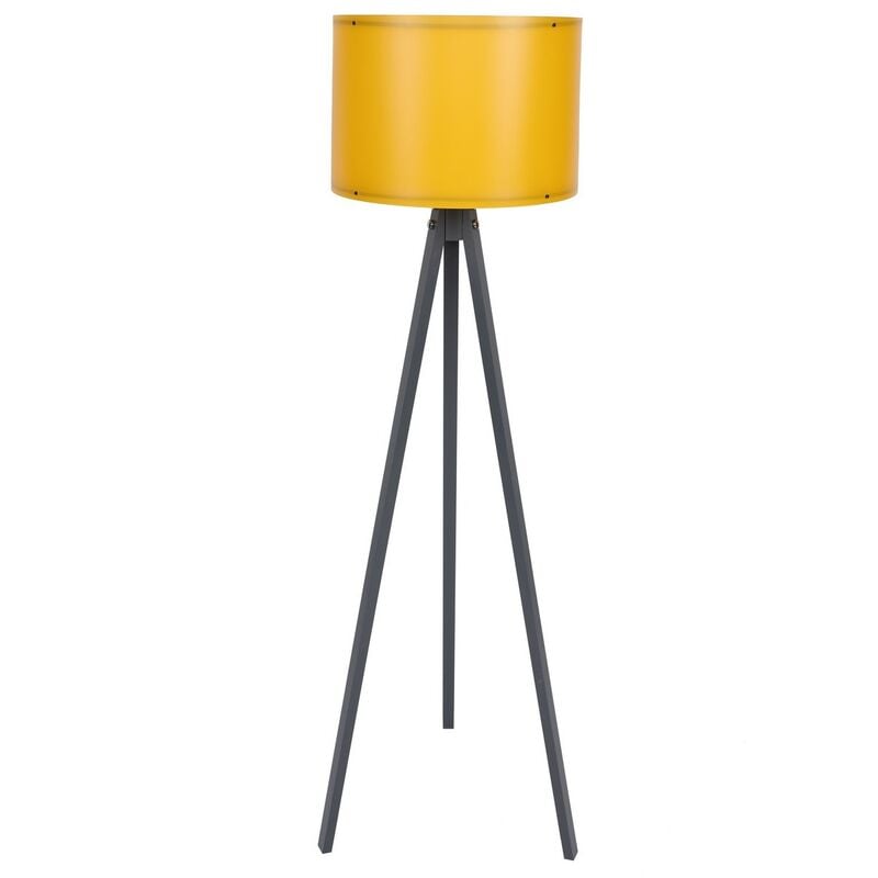 Lampadaire avec structure en mdf jaune Gris