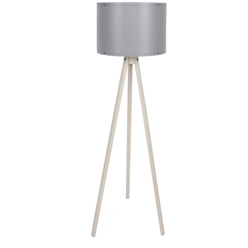Lampadaire large abat-jour gris avec mdf, crème gris, collection Tanganyika, 38x38x145, douille e 27 Max 45 - 6