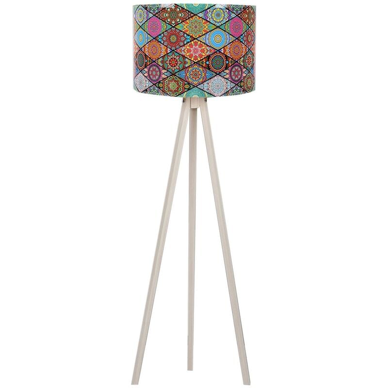 Lampadaire, large abat-jour multi, grand, avec mdf, blanc, collection Tanganyika, 38x38x145, prise e 27 Max 45 - 6