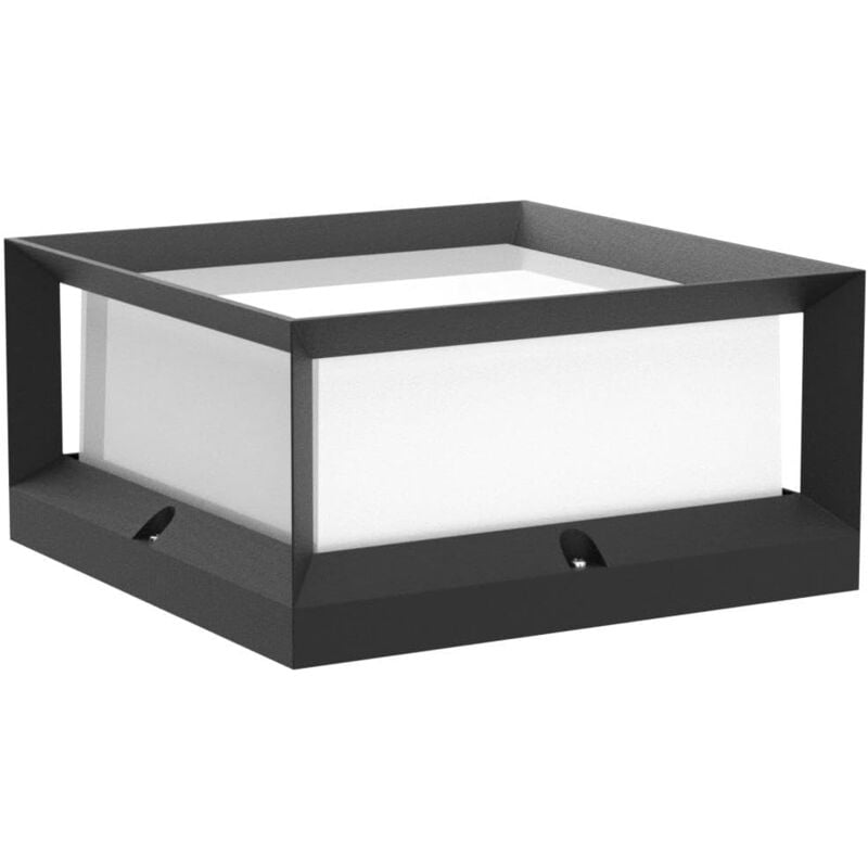 Lampe pilier d'extérieur LED Lampe pilier d'extérieur en aluminium Lampe de jardin étanche IP55, Lampe de jardin d'extérieur noire avec base carrée