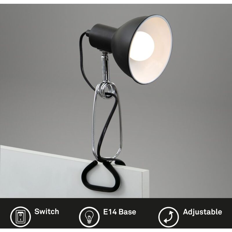 Plafonnier spot BRILONER LEUCHTEN FIX, 8 W, IP20, noir, métal, excl. 1x E14, 30,5 x 11 x 13 cm