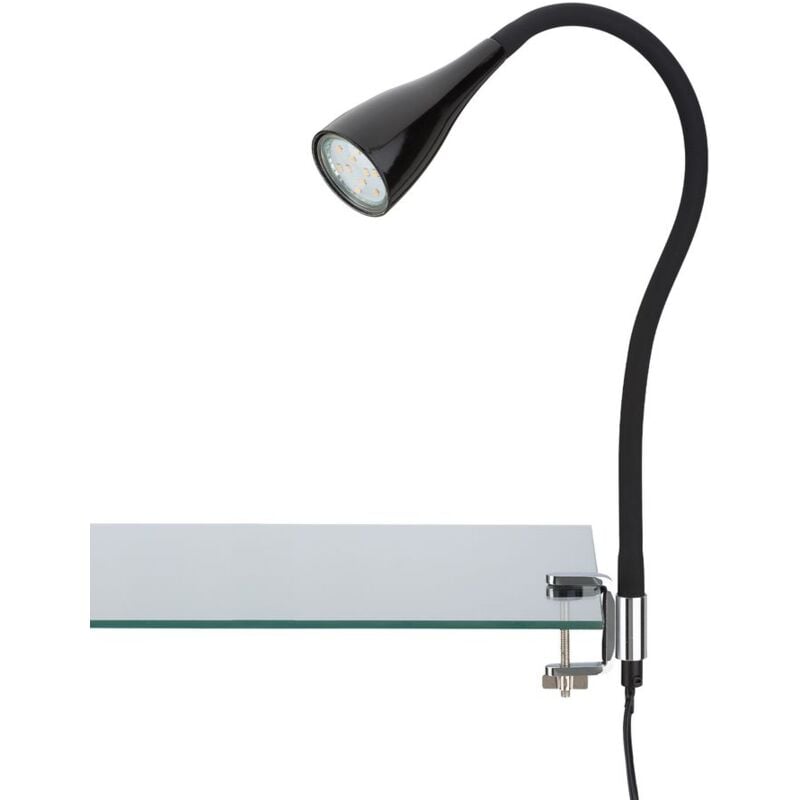 Briloner - Lampe à pince led leuchten elasti, 3 w, 250 lm, IP20, noir, métal-plastique, incl., 1x GU10, 5,5 x 60 cm