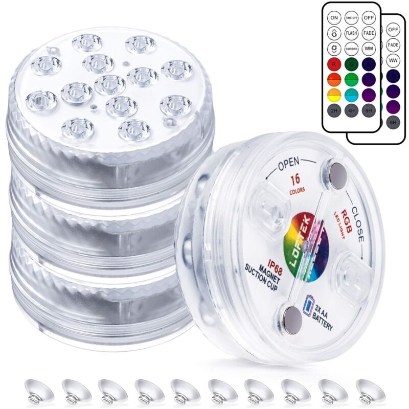 Lampe Piscine, Lumières led Submersible, Éclairage Submersible Multi-couleur, avec Télécommande, Éclairage Etanche Lampes, pour Piscine, Aquarium,