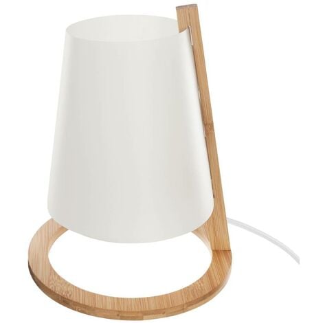 Lampe Pita bambou blanc H26cm - Atmosphera créateur d'intérieur - Blanc