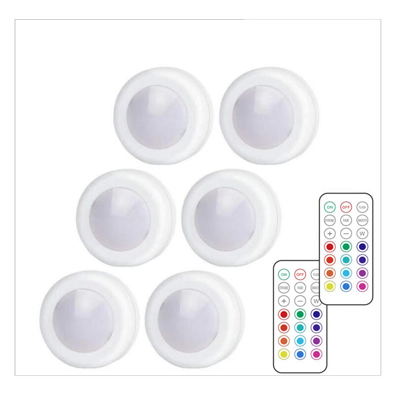 Lampe Placard, Éclairage d'armoire à led rgb avec télécommande, Dimmable 13 couleurs 4 modes Fonctionnement à piles Veilleuse Pour chambre à coucher,